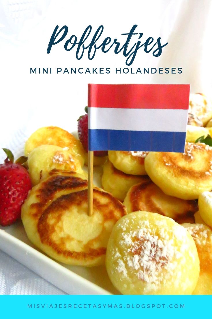 Poffertjes con azúcar y fruta